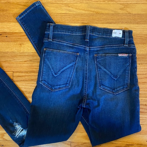 Hudson Jeans | Blair High Rise Super Skinny | Dark Wash Distressed | W 25 - Picture 3 of 4